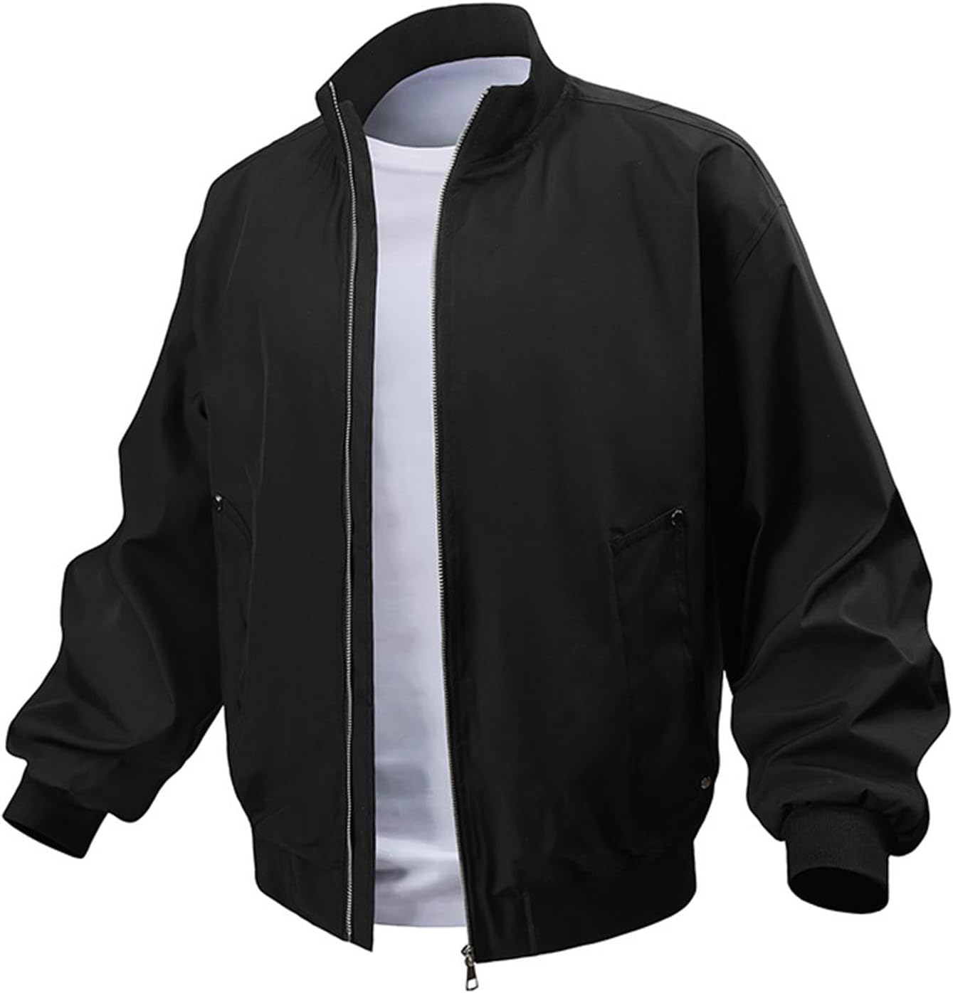 ヨーロピアン無地フード付きジッパージャケットメンズカジュアルルーズスポーツ快適アウトドアジャケット1884