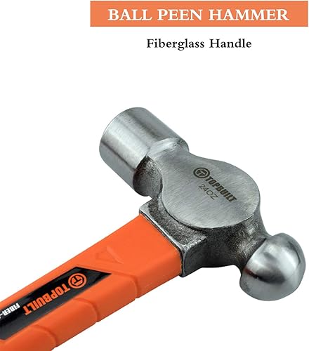 Miniatura 3 de Martillo de bola con mango de fibra de vidrio con construcción de acero forjado y mango antideslizante resistente a los golpes (24 onzas)