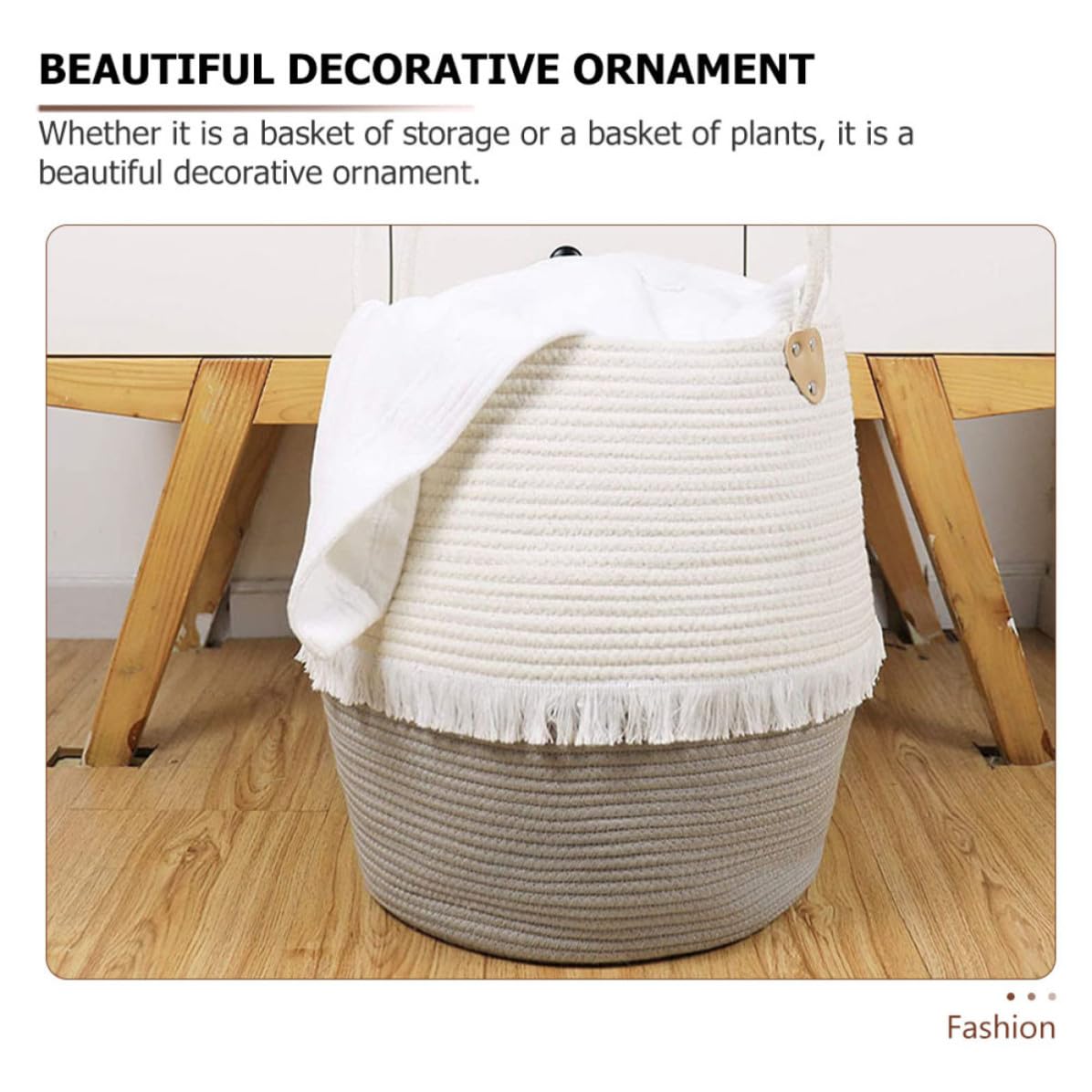 Cesto Portaoggetti in Corda di Cotone Intrecciato Pieghevole