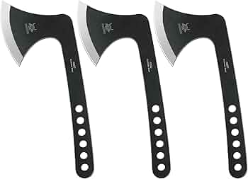 WICING Throwing Axes - 2 Pack, 12 - inch Tomahawk Throwing Axe Stainless Steel, with Nylon Sheath and Full Tang Throwing Hatchet, for Axe Throwing Game