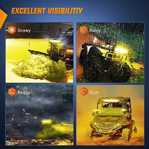 Image of Nilight LED Light Bar 1PC 22inch Amber with Wiring Kit for Truck SUV UTV | Triple Row Spot Flood Combo, 16AWG Harness, Fog Driving Work Off-Road Bumper Lighting Boat Pickup Tractor Golf Cart, ZH702