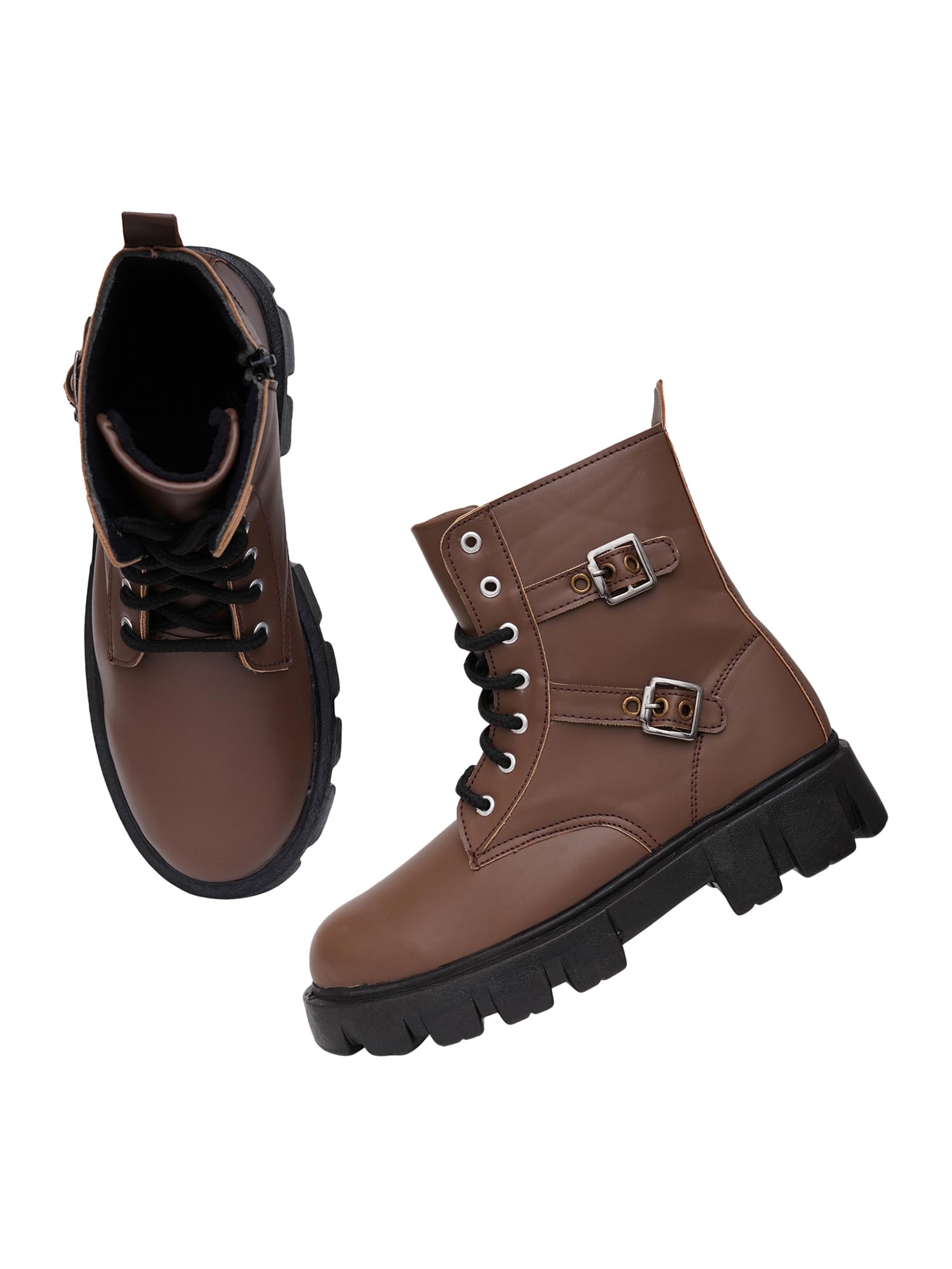 Trendy Lightweight Comfortable Alluring Boots Extra Cushion Inner Sole Casual Shoes for Womens and Girls Beige-image-12