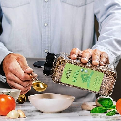 Miniatura 5 de HQOExpress | Albahaca orgánica mediana | Tarro de chef de 6 onzas