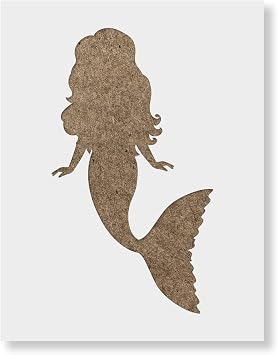 Mermaid Stencil - Coastal Stencil, Mermaid Art Print, Mermaid Stencil Art, Vacation Stencil, Travel Stencil