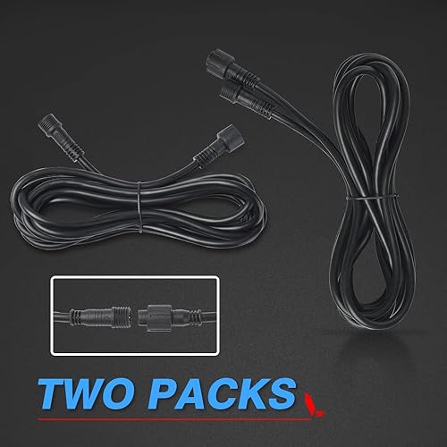 Miniatura 9 de MICTUNING Cable de extensión de 5 pines de 10 pies para C1 C2 Q1 RGBW Series LED Rock Lights V1 Wheel Ring Lights (2 unidades)