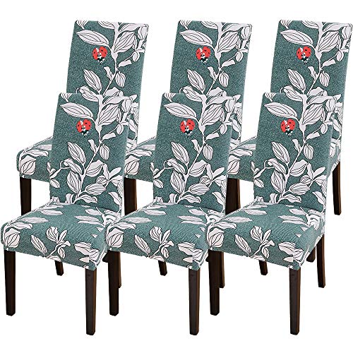 Souarts Stuhlhussen Stretch Stuhlbezug Hussen für Stühle Sitzbezug Bi-Elastic Stuhlüberzug für Esszimmer Universell 1/4/6er Set