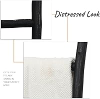 Vista 6 de FUIN Escalera de madera de 57 pulgadas, totalmente montada, para sala de estar, soporte decorativo de pared inclinado de granja, soporte