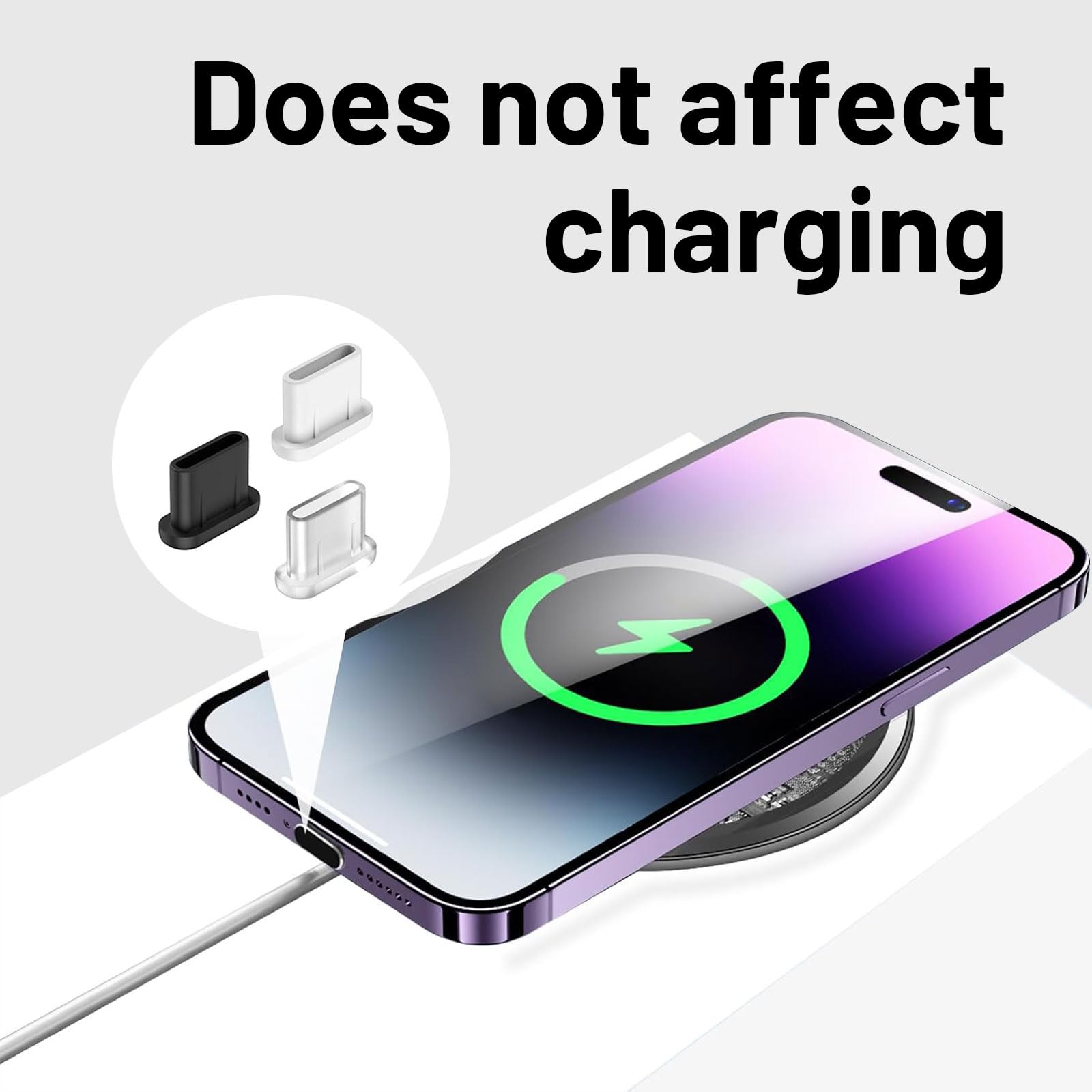 Set Tappi Antipolvere USB C E Coperture Altoparlante Per IPhone 17/16/15 Pro/Max - Proteggi Porta Di Ricarica E Rete Audio Da Polvere E Sporco - Nero - 4