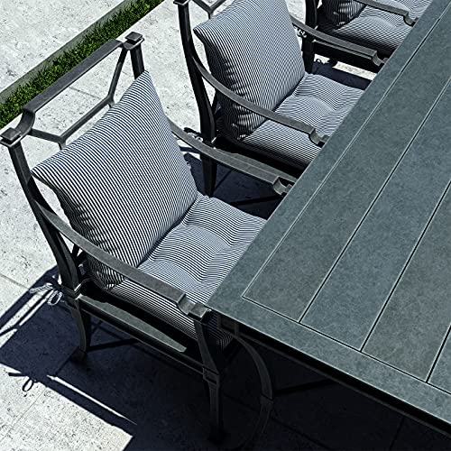 Lvtxiii Outdoor Seat Cushions Seasonal Tufted Chair Cushions, Patio Chair Pads For Dining Chairs, Office Armchairs And Garden Furniture Decoration(Round Back, 19”X19”X5”, Stripe Navy, 2 Pack) #TOP5