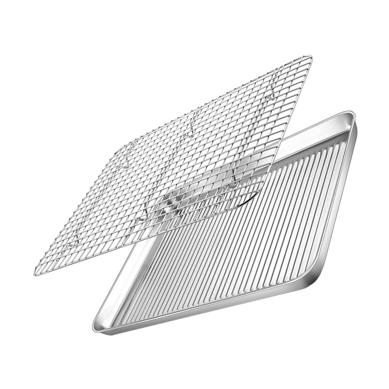 Gatuida 1 ensemble Plaque de Cuisson Acier Inoxydable avec Support de Refroidissement Ensemble de Cuisson pour Cuisine Camping Accessoire de Pâtisserie Facile à Nettoyer et