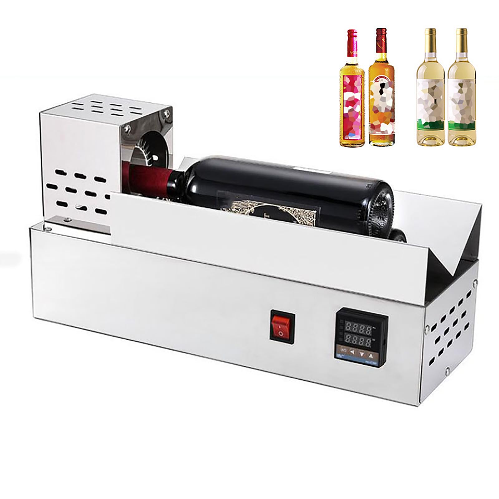 Máquina eléctrica de encogimiento de cápsulas de PVC para botellas, termorretráctil con temperatura ajustable, calentamiento uniforme, ideal para botellas de vino y bebidas