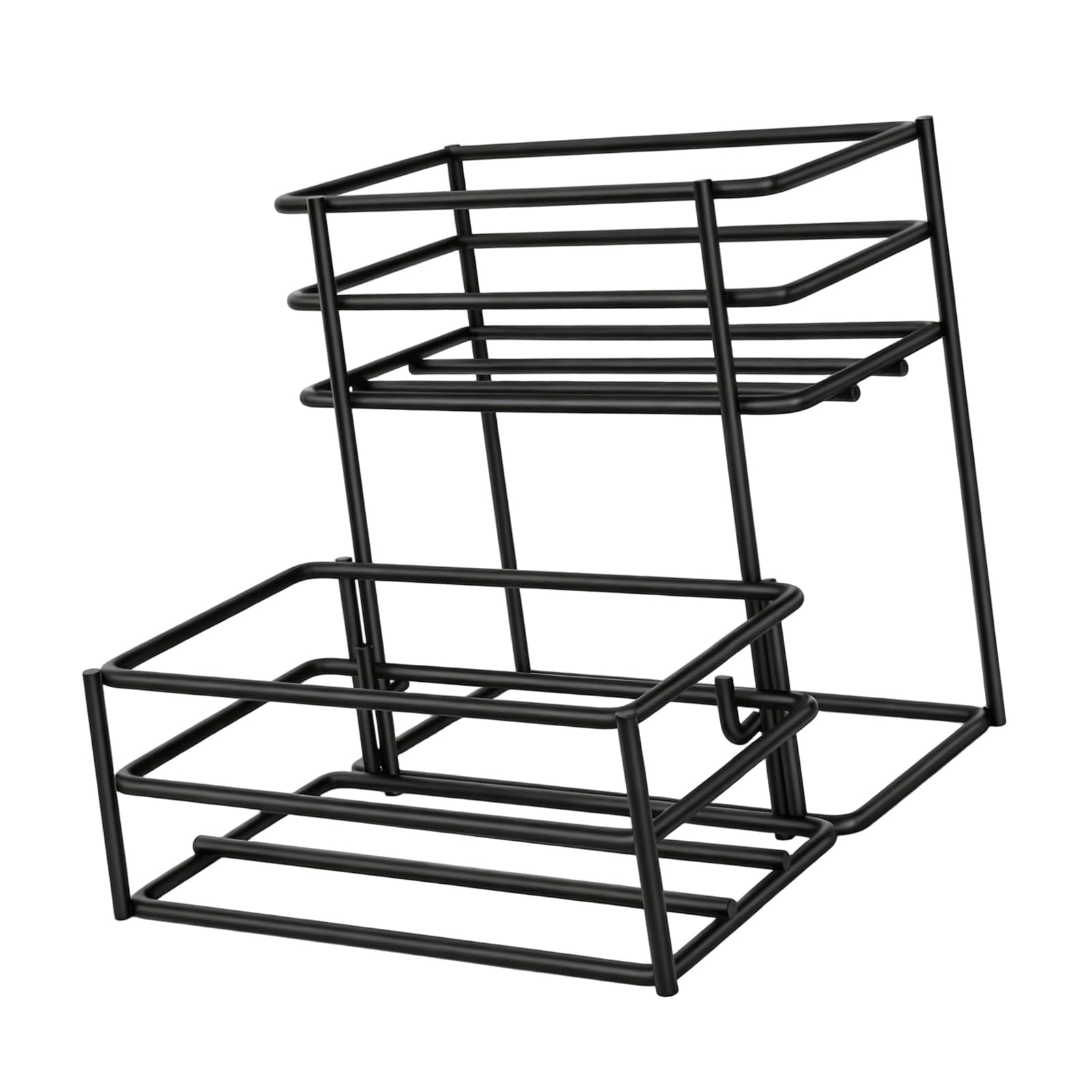 carotoe Countertop Condiment Bottle Rack, Black Metal Organizer for Coffee Syrup and Kitchen Counter Bottle Storage Holder Countertop Syrup Organizer Holder Coffee Station Rack