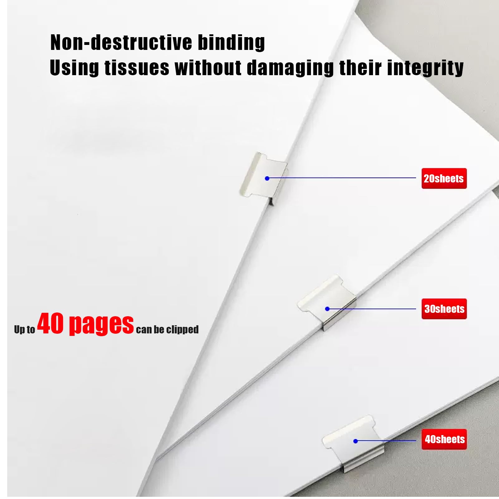 AWAVM Distributeur De Pinces Clam - Lot De 2 Avec 100 Clips De Recharge - Fixation Rapide Et Sans Dommage Pour Documents, École Et Bureau