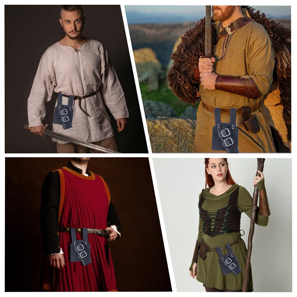 GORGECRAFT Étui D'Épée en Cuir Renaissance Noir pour Main Droite Ceinture Fourreau pour Épée Médiévale Étui Grenouille Support D'Épée pour Dague Chevalier Pirate Costume de Cosplay