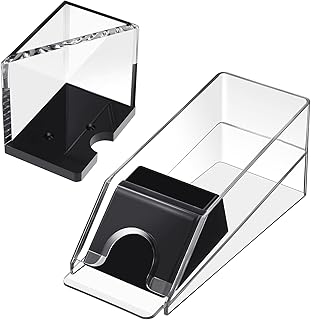 Honoson Blackjack Shoe and Discard Tray Clear Acrylic Blackjack Dealing Shoe Card Dispenser for Playing Cards Discard Holder Trays for Blackjack Game Poker Accessories (4 Deck)