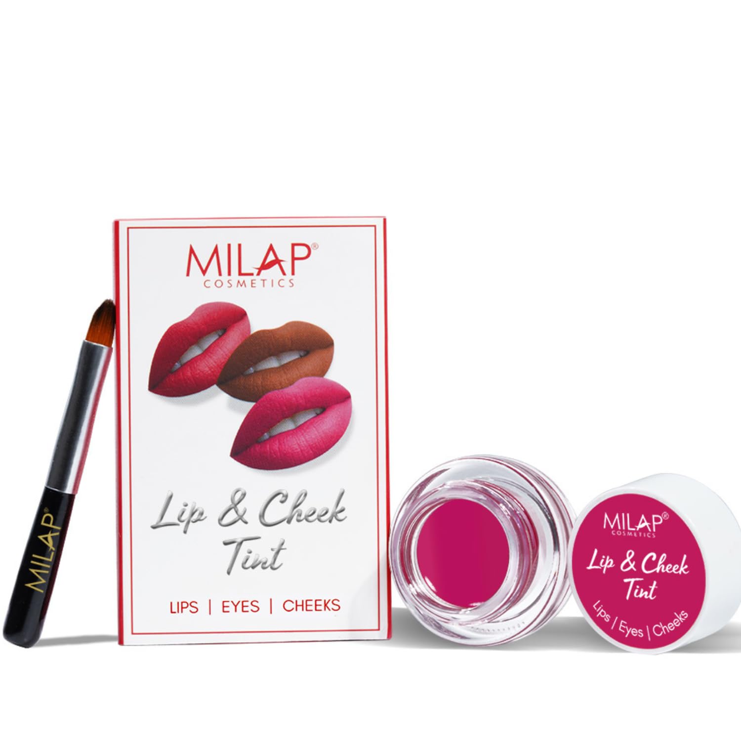 MILAP Lip and Cheek Tint With Brush | Enriched With Vitamin E & Jojoba Oil | Light Weight Formula | Nourishes & Hydrates Lip Tint | 4 Gm (Shade - Gangubai)