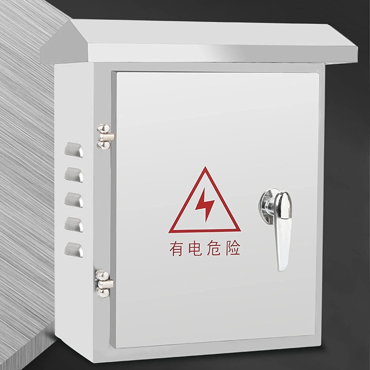 Scatola di derivazione Impermeabile in Acciaio Inox - Contenitore Elettrico da Esterno a Parete con Coperchio incernierato e Piastra di Montaggio per soluzioni di Cablaggio sicure, Durevole