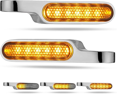 Señales de giro LED para manillar en secuencia, mini intermitentes de motocicleta para luz delantera universal, compatibles con Harley Sportster