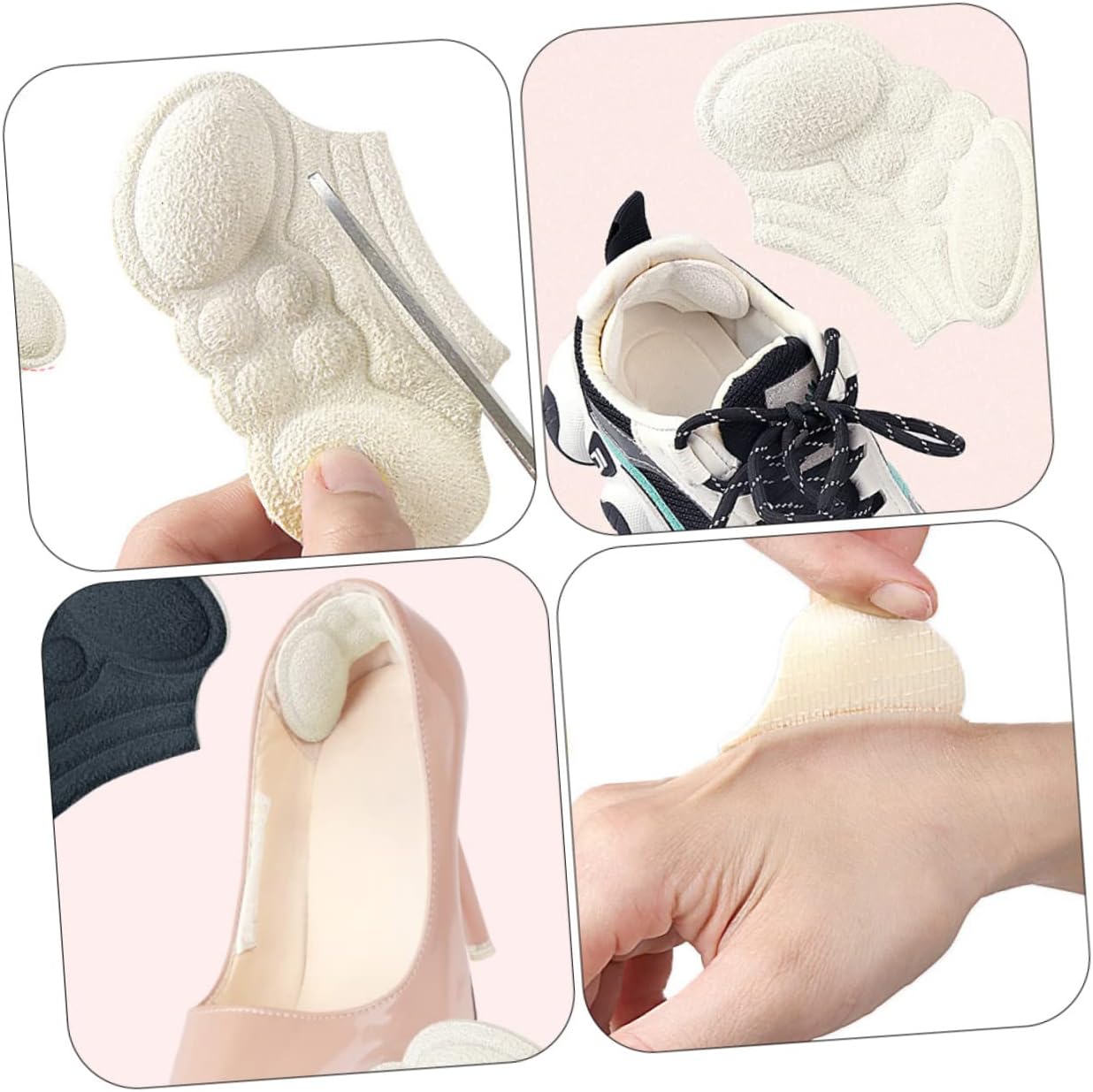 Mobestech 16pairs Invisible Shoe Heel Pads Heel Pads Inserts Protectors Cushions for Sneakers Women for Walking