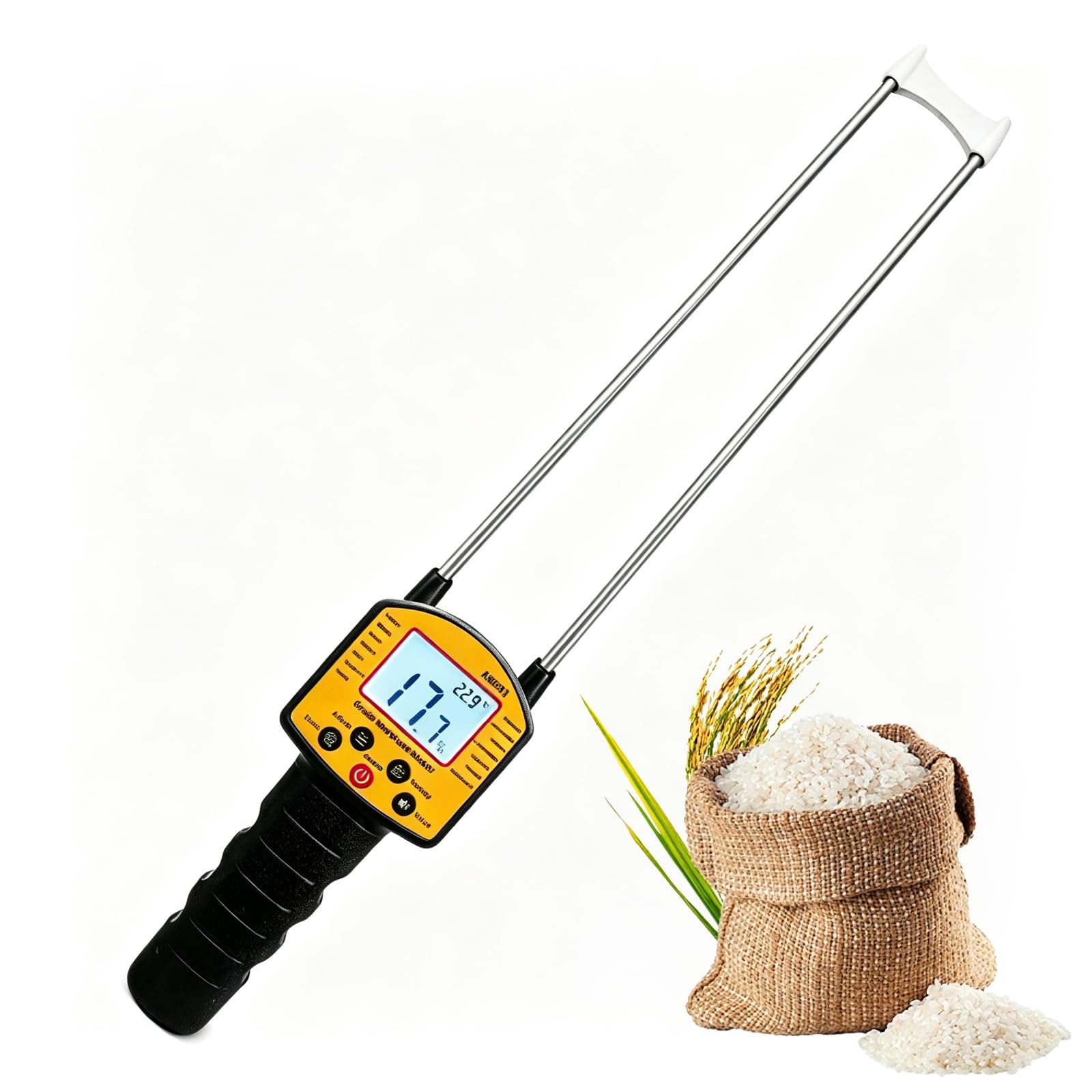 Medidor de Humedad del Heno, Probador Digital 42cm para Empacadoras