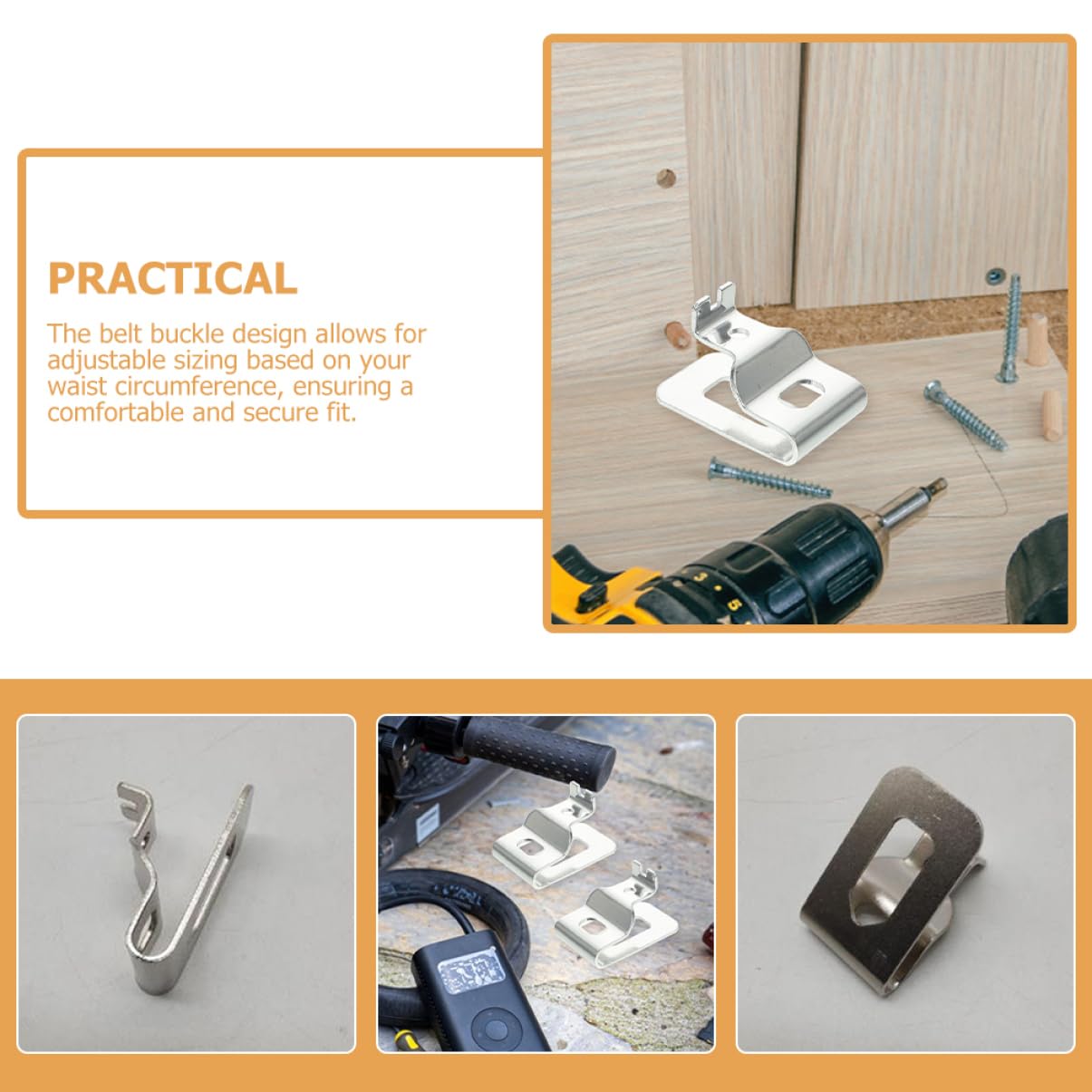 VILLCASE 5 set Fibbia Per Cintura Per Utensili Elettrici Gancio Per Trapano Avvitatore Clip Per Cintura Portautensili Supporto Per Trapano Clip Tecnica Per Cintura 4 pezzi*5