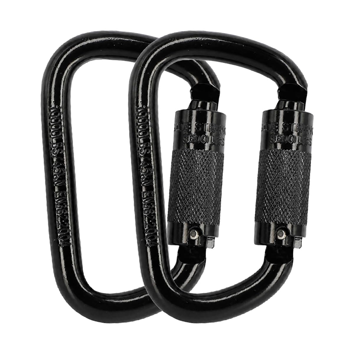 45KN(10000Ibs) Heavy Duty Auto Locking Carabiner Steel Climbing Carabiners | CE Rated D-S…