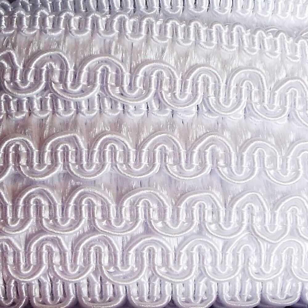 11mm Scroll Gimp Braid Trim Big Small Upholstery 38 Colour Buy 1 2 or 4m 934D, 001 White, 2 Metres