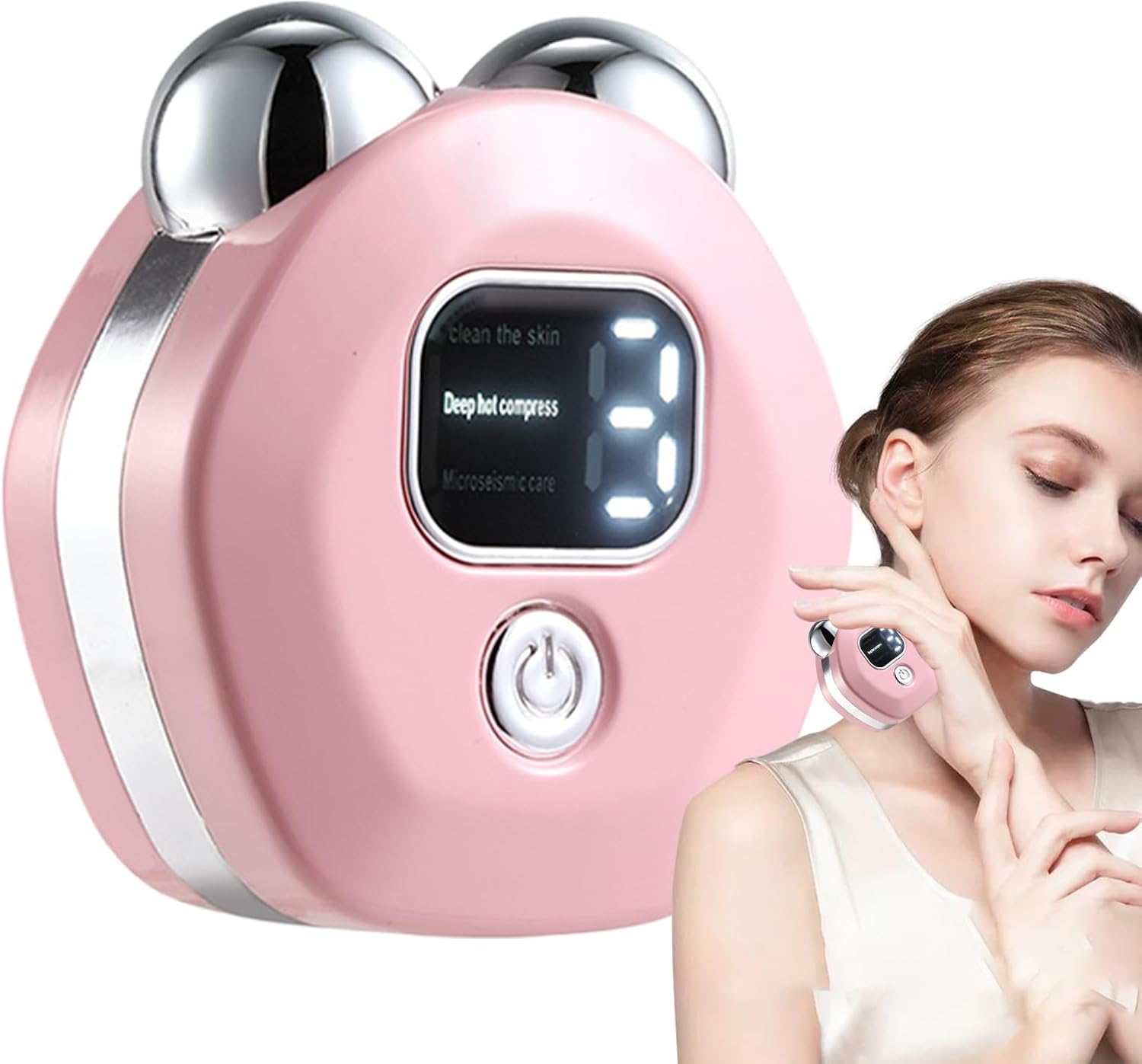Current Facial Device – Portable Electric Skin Toning Massager with Shaping Roller | Anti-Aging Face Instrument, Home Travel Beauty Device