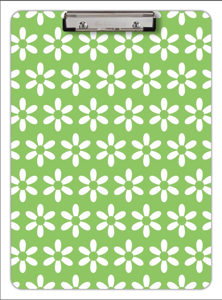 Flowers Printed Dry Erase Clipboard, Lime