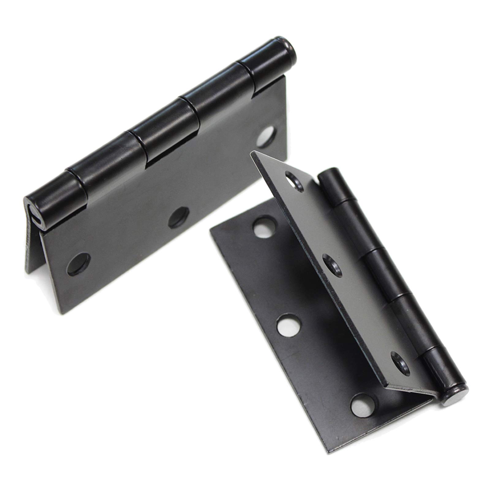 KNOBWELL 24 Packs Matte Black Door Hinges, 3.5" X 3.5" Interior Door Hinges with Square Radius in Black