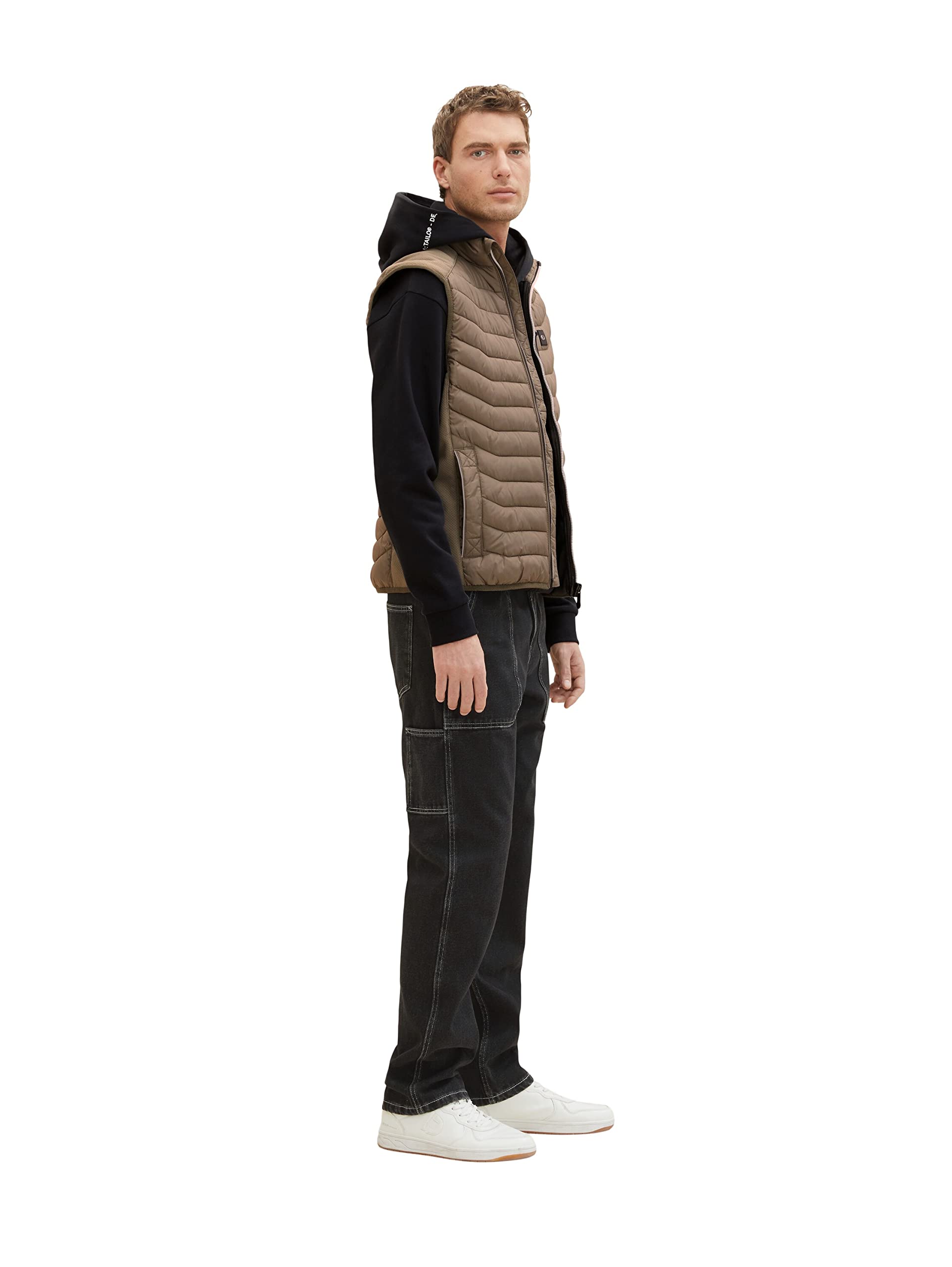 TOM TAILOR Chaleco Acolchado Híbrido Con Cuello Alto Chaleco Hombre (Pack de 1)
