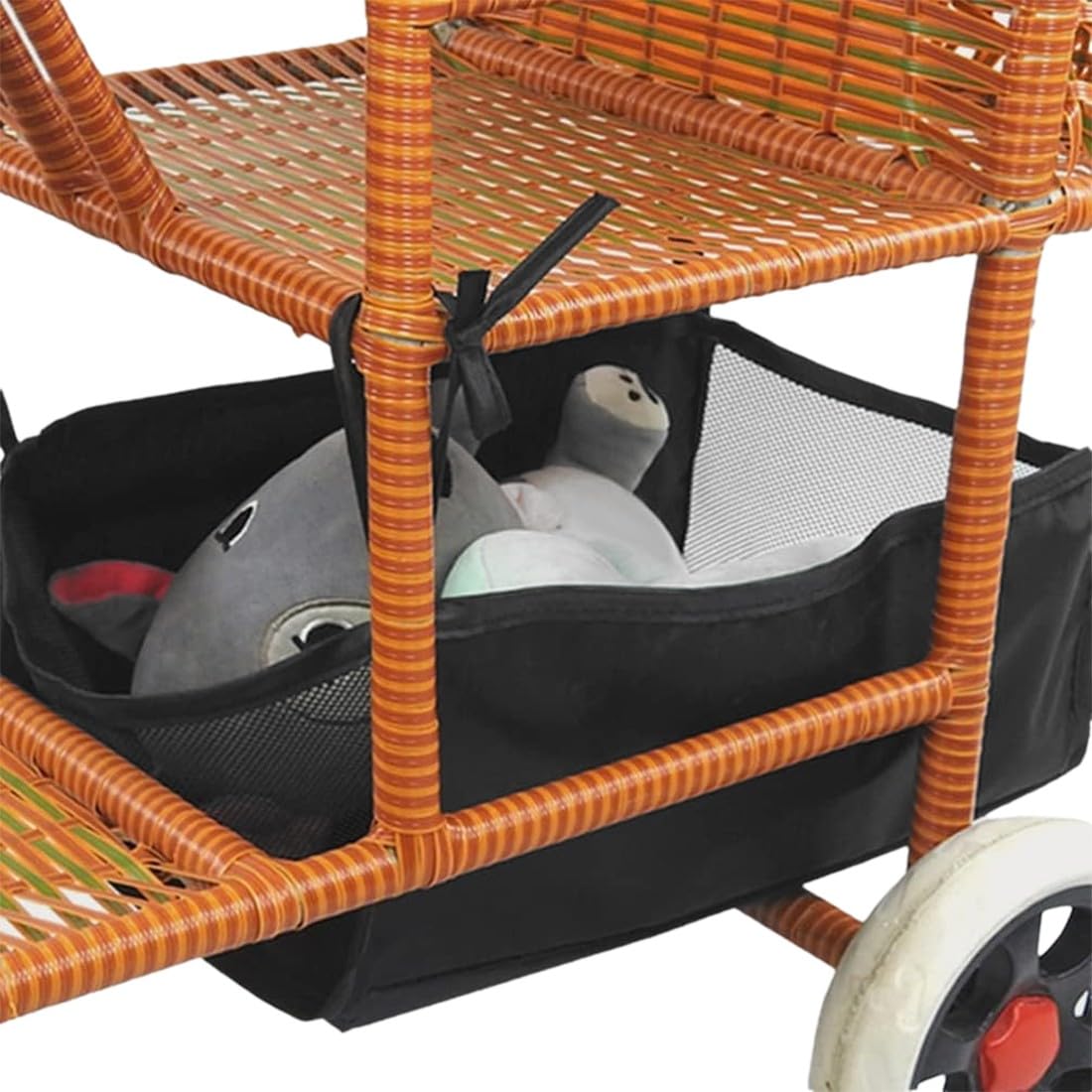 Cestino per Passeggino, Passeggino Borsa portaoggetti Universale, Passeggino Accessori, Passeggino Organizer Borsa Oxford, cestello portaoggetti in Rete, Carrozzina Cestino Inferiore