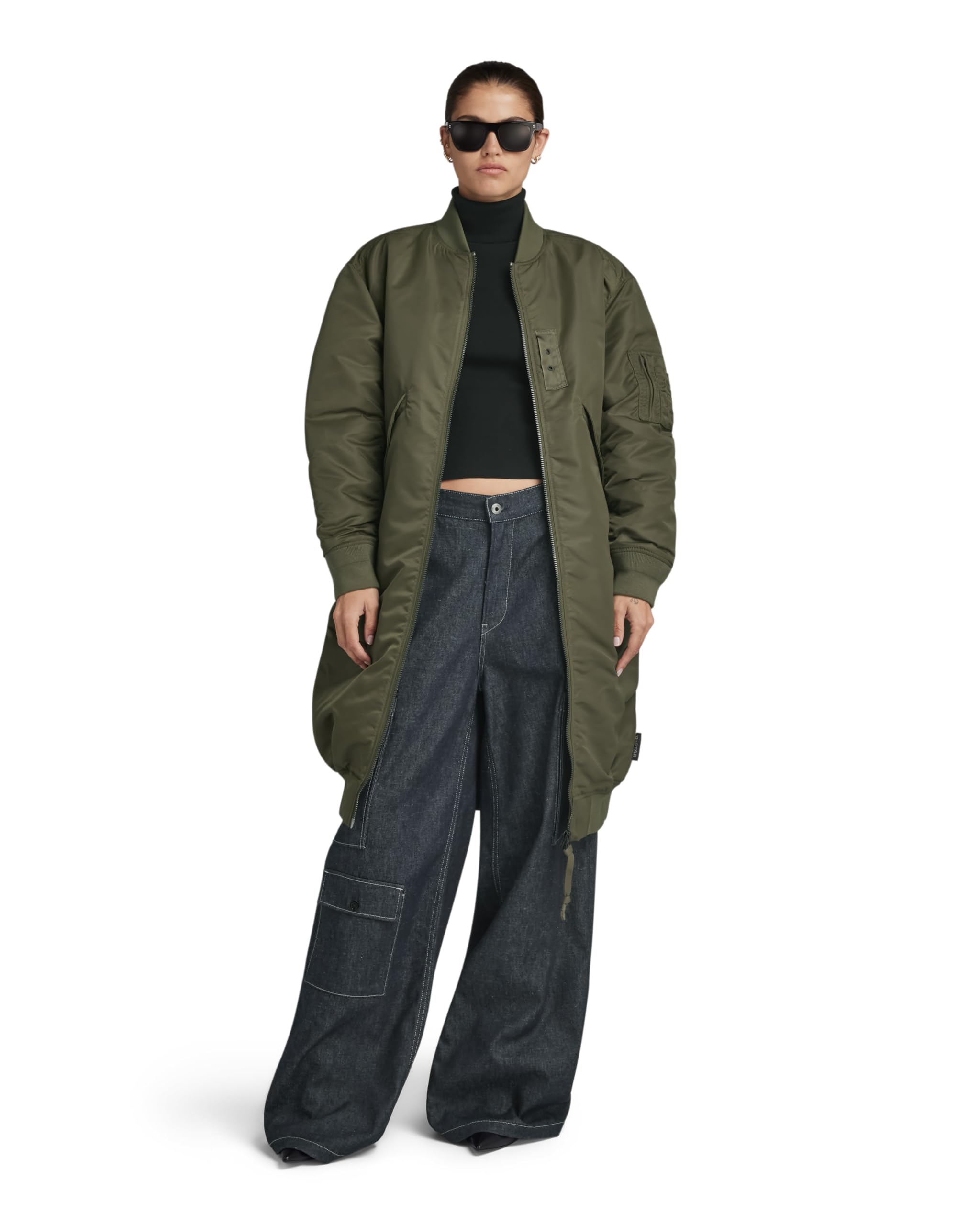 G-Star Women's Green (Dark Olive D23543-C143-C744) Long Bomber Wmn, S