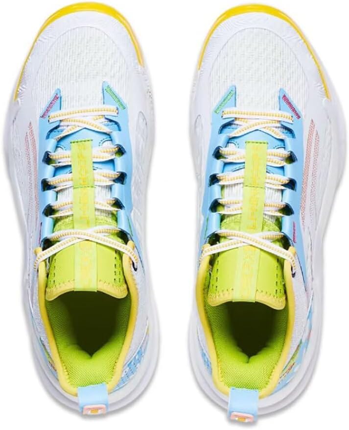 LI-NING Power X Men Professional Basketball Shoes Cushion Lining Sport Shoes Sneakers White Blue Yellow Yellow US 10.5
