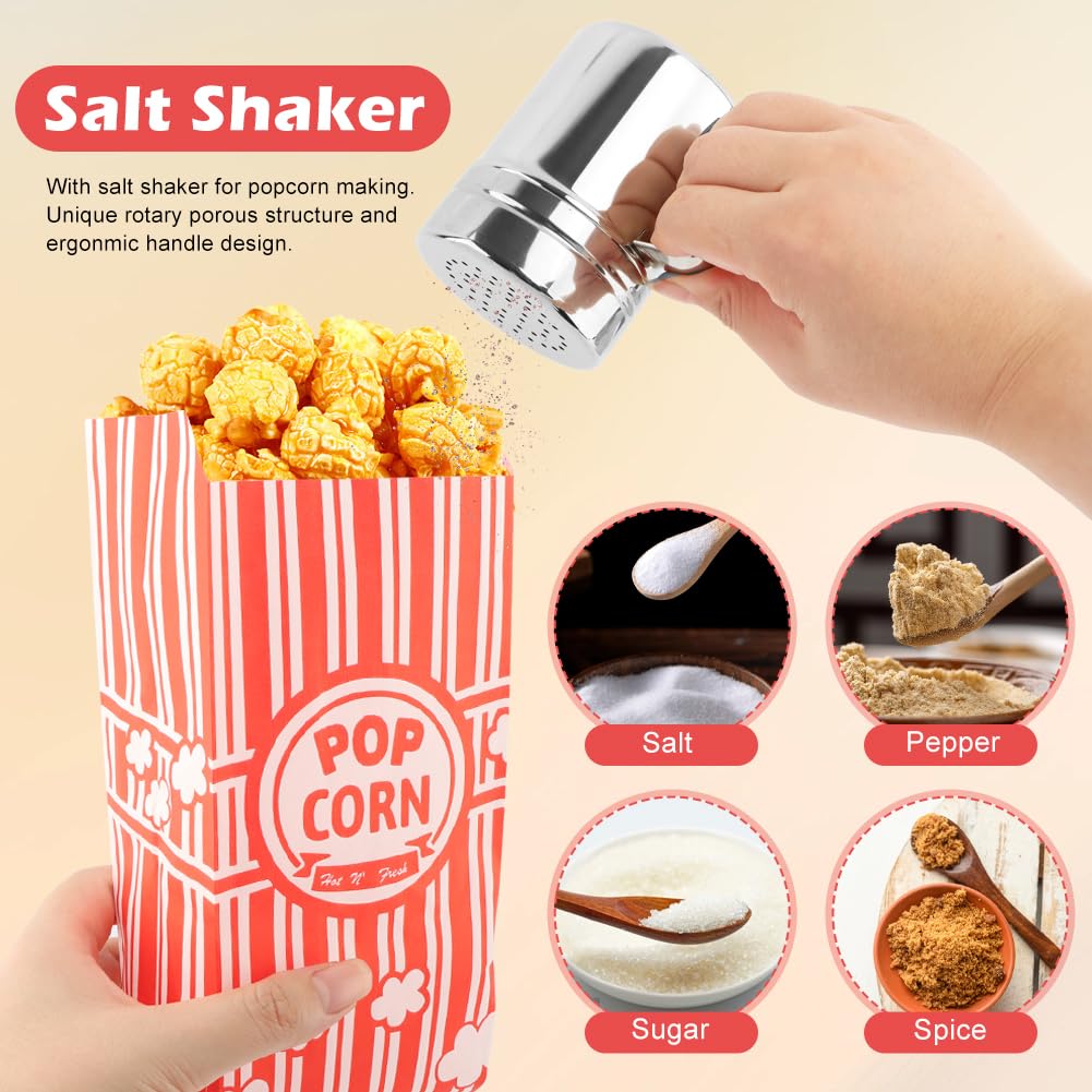 202 Pcs Popcorn Bags with Scoop & Salt Shaker, 1 Oz Small Vintage Individual Servings Popcorn Container PopCor-n Bags Bulk for Party Movie Night Theater