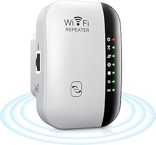 Wireless WiFi Range Extender, WiFi Signal Booster Wireless Signal Amplifier,Internet Booster with 2.4GHz 300Mbps, Internet Range Booster with Integrated Antennas LAN Port, Easy Setup