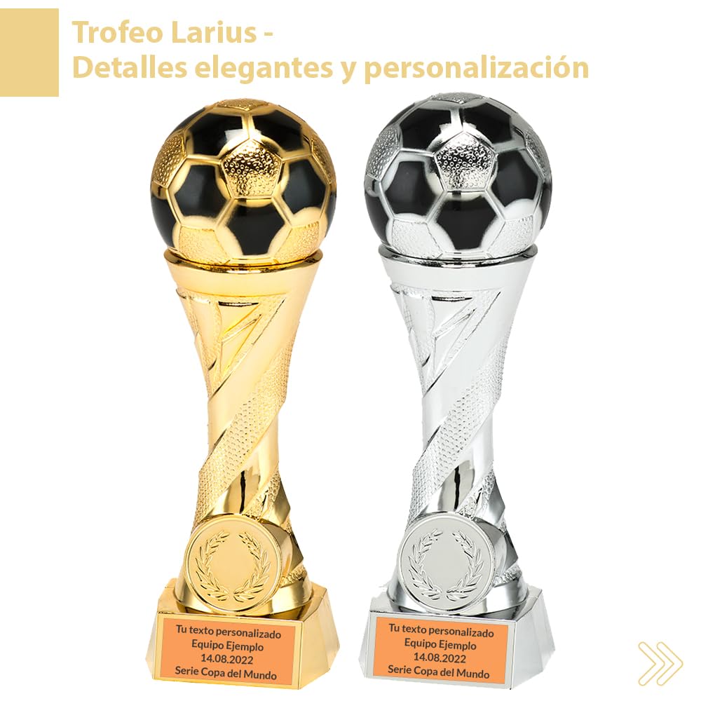 Larius Trofeo de fútbol en Oro y Plata con Grabado Personalizado - 5