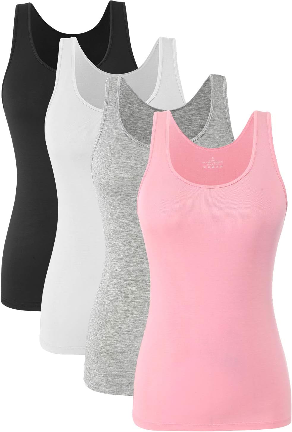 Basic Tank Tops for Women Undershirts Tanks Top Lightweight Camis Tank Tops 4-Pack