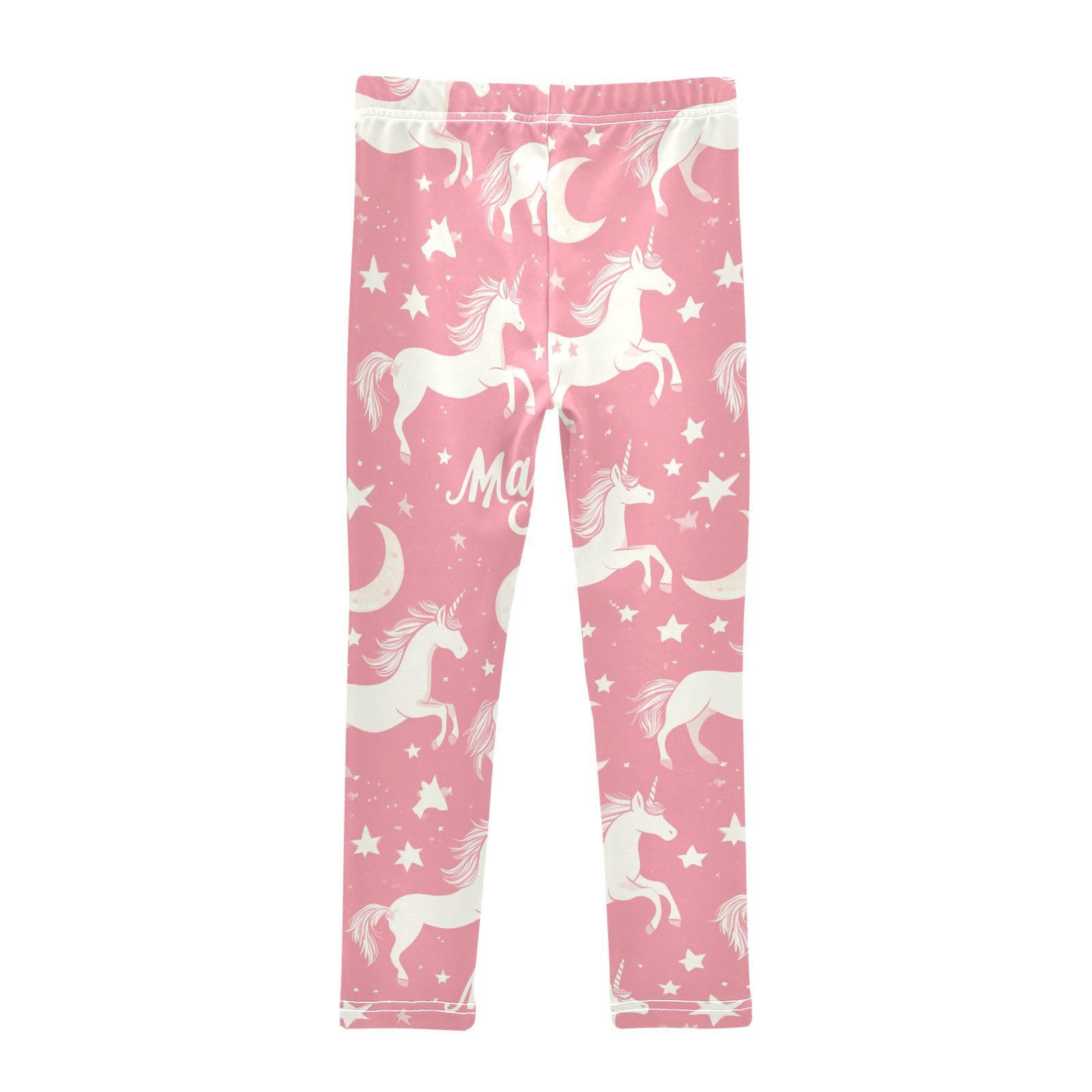 Unicorns Stars Girls' Leggings Toddler Doodles Cute Pink Kids Yoga Pants Dance Active Tights 9-10T