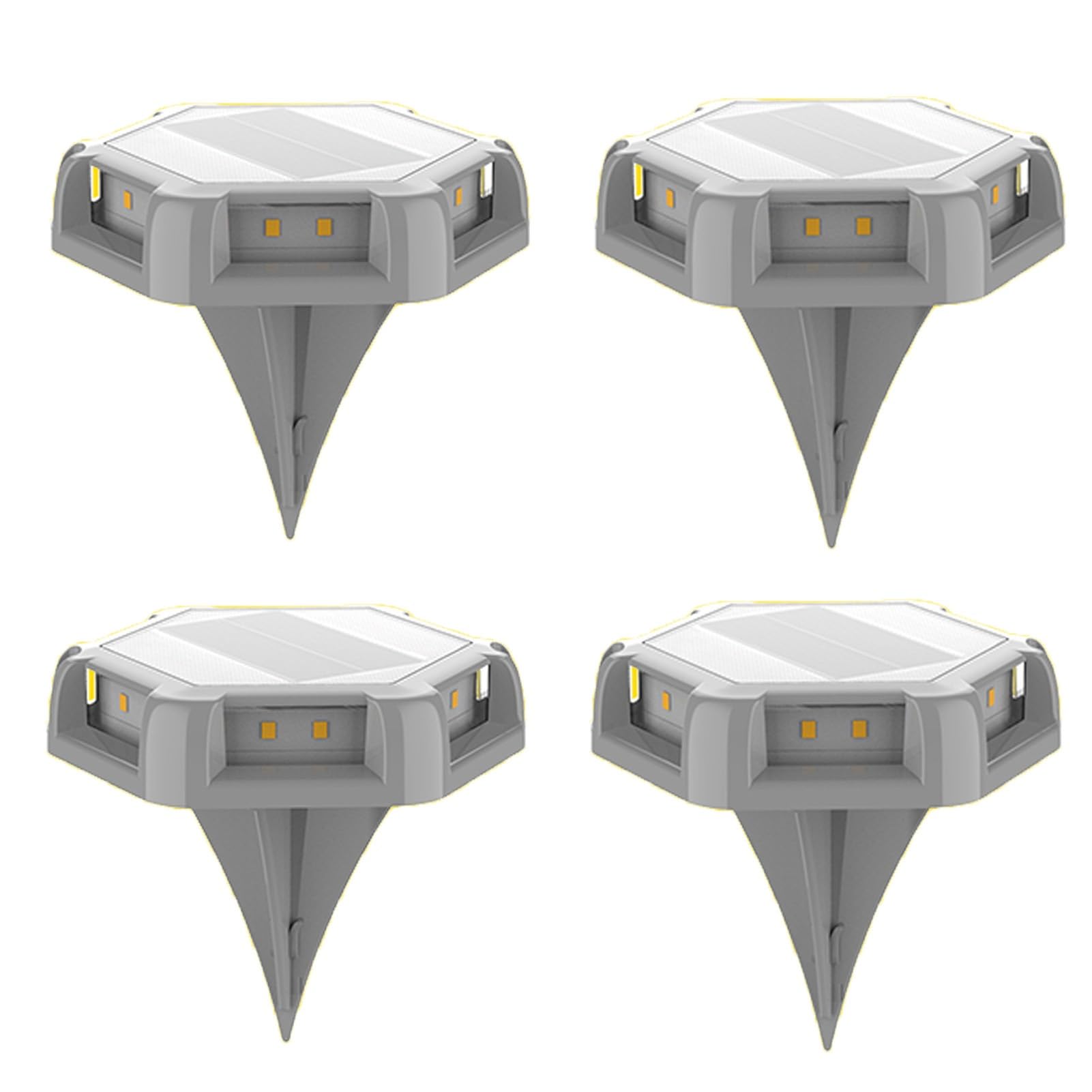 YUANCHUTOP Solar Underground Outdoor Lights，Embedded Courtyard Lawn Lights Tempered Glass，LED Landscape Lighting, IP65 Waterproof Solar Panel(White,4PCS (2V0.3W))