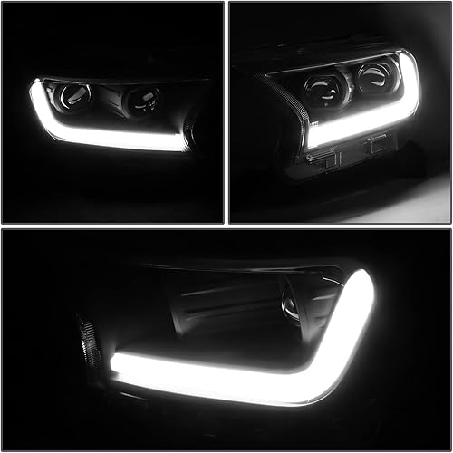Miniatura 3 de DNA MOTORING HL-HPL-FR19-BK-CL1 LED DRL secuencial Chase Switchback Turn Signal Dual Proyector Negro Compatible con Ranger 19-22 XL XLT