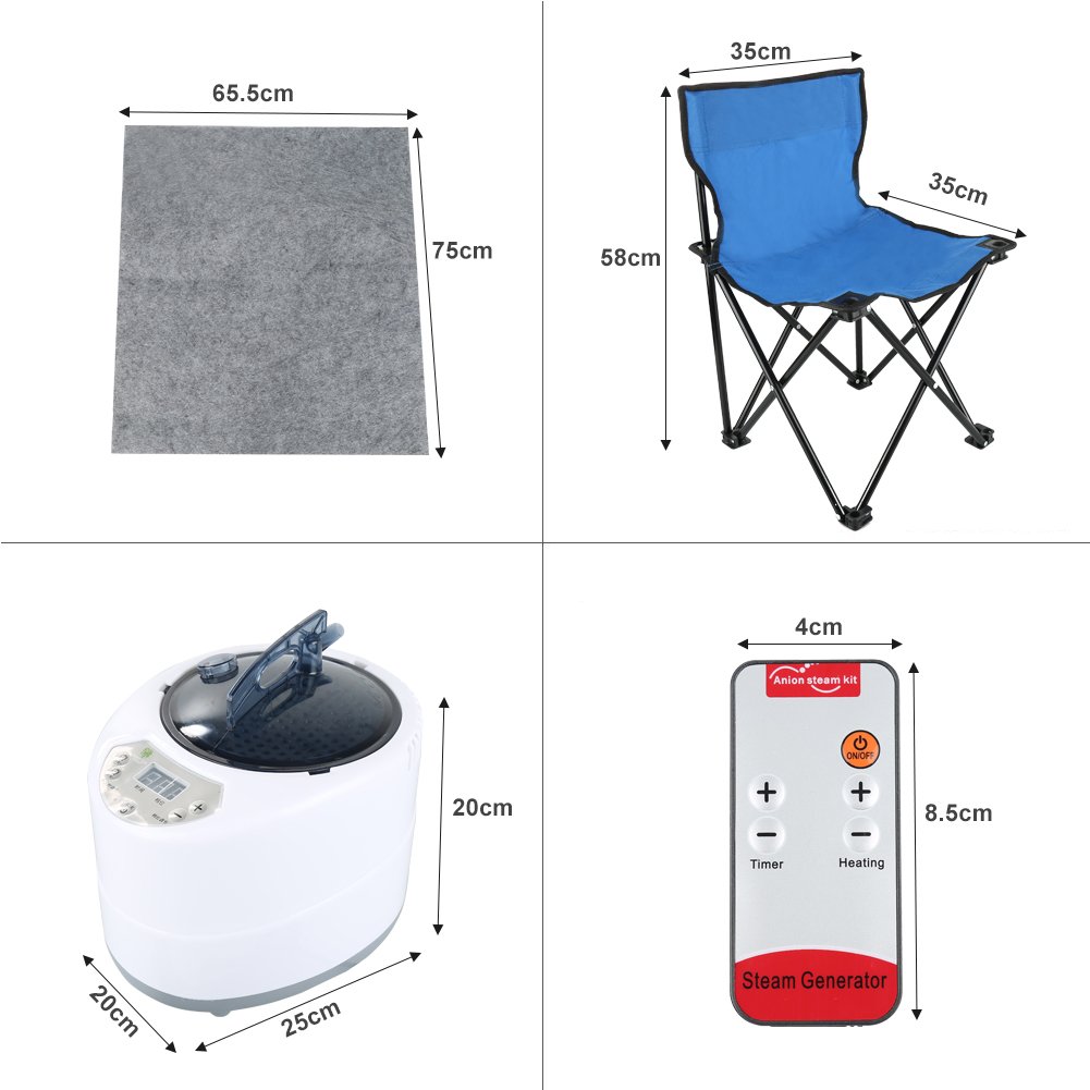Sauna Cabina Pieghevole Portatile 1,8L 98x80x70 cm con Telecomando Timer Vapore