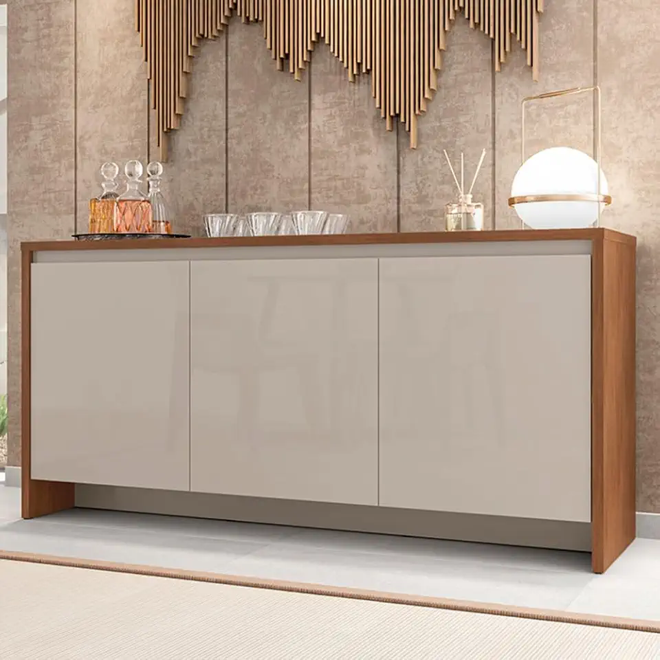 Buffet Aparador Sala Estar Madrid 3 Portas Cedro/off White