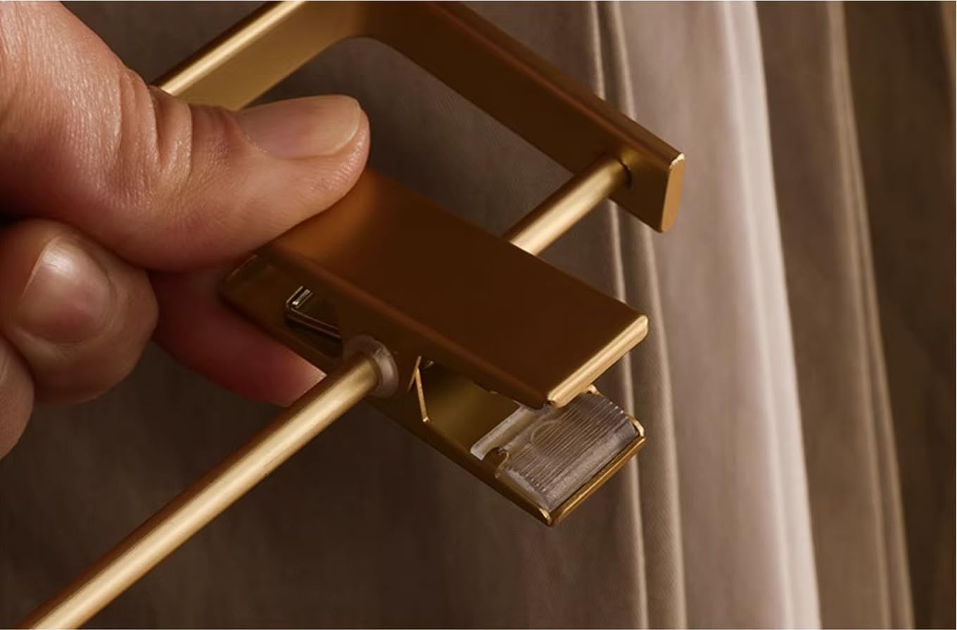 10-teiliges hochwertiges mattschwarzes goldenes Aluminiumhosenclip-Kleiderbügel, 30 cm Ultra-glattes Kleiderbügel für Abendkleider, langlebiger Metallhosenbügel, Aluminiumlegierungs-Kleiderbügel
