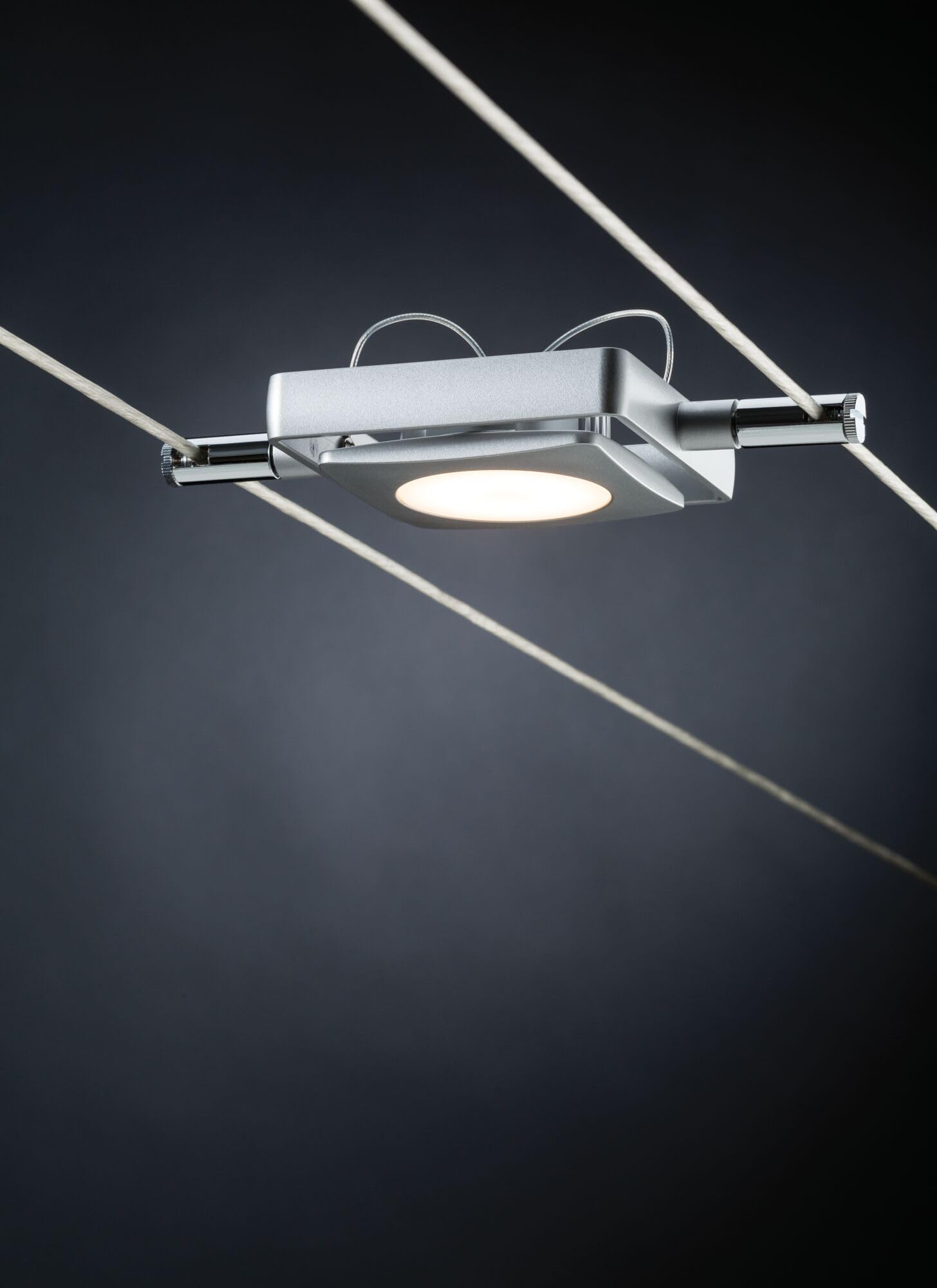 Paulmann 94107 Sistema de cable MacLED Set extensible Blanco cálido 4x4W LED Cromo mate Luminaria de cable Luminaria de suspensión