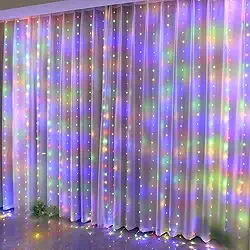 LED para cortinas românticas para cortinas recarregáveis por USB para casamentos ao ar livre no Natal em cascata(4×3M)