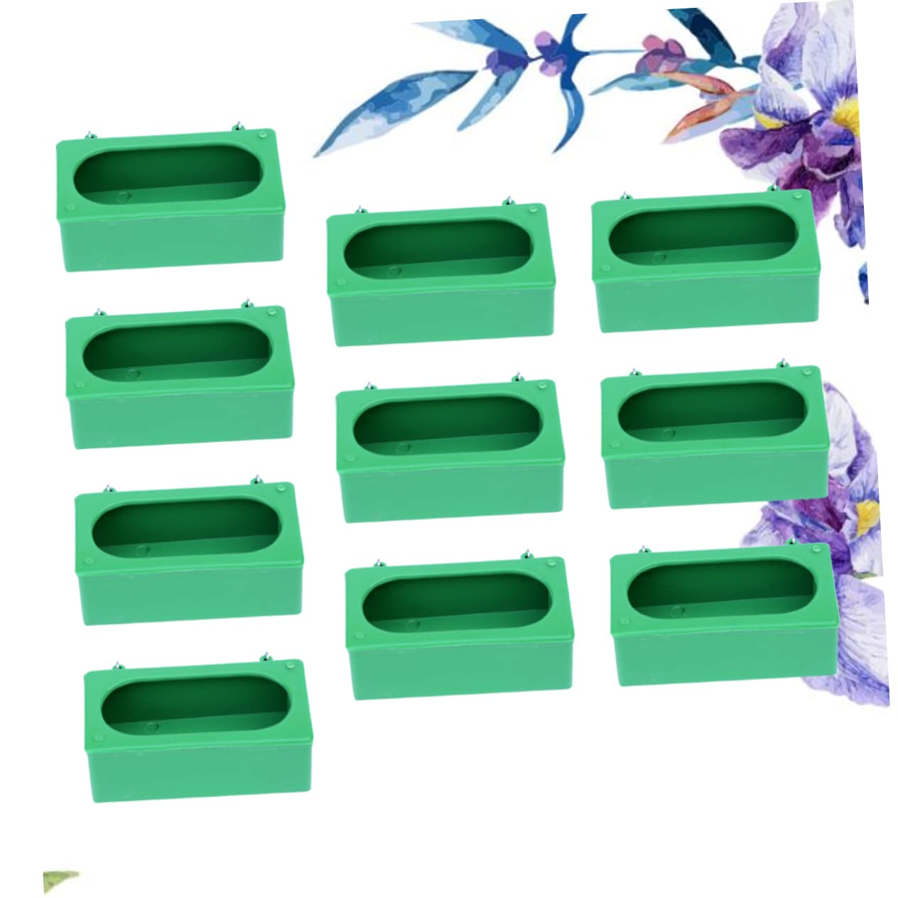 Mangeoire à Pigeons Plastique Vert Anti-éclaboussures, Lot de 10 | Facile à Remplir Nettoyer, Usage Maison ou Boutique, pour Calopsitte et Oiseau de Compagnie