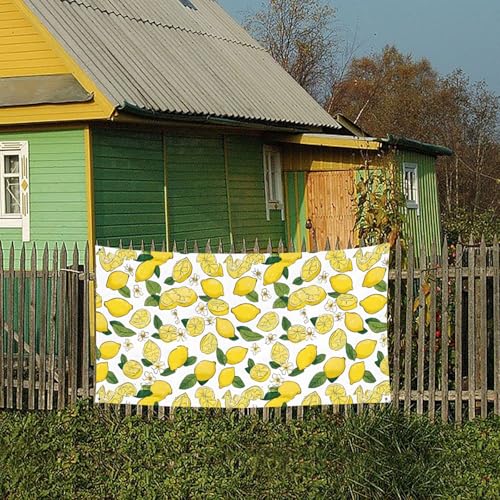MINDBBDFJ Yellow Lemons Print Banners And Signs For Outdoor/Indoor,Personalized Banner Customizable Parties Halloween Banner (180x90cm)4