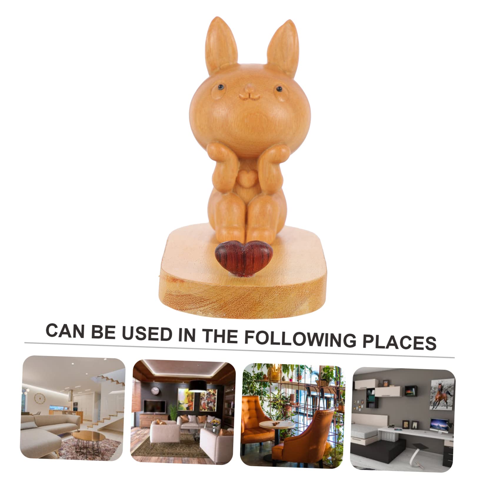 YARNOW 3pièces Support De Téléphone Bois Forme De Lapin Porte Téléphone De Bureau Accessoire Décoratif pour Smartphone Support Stable Et Mignon