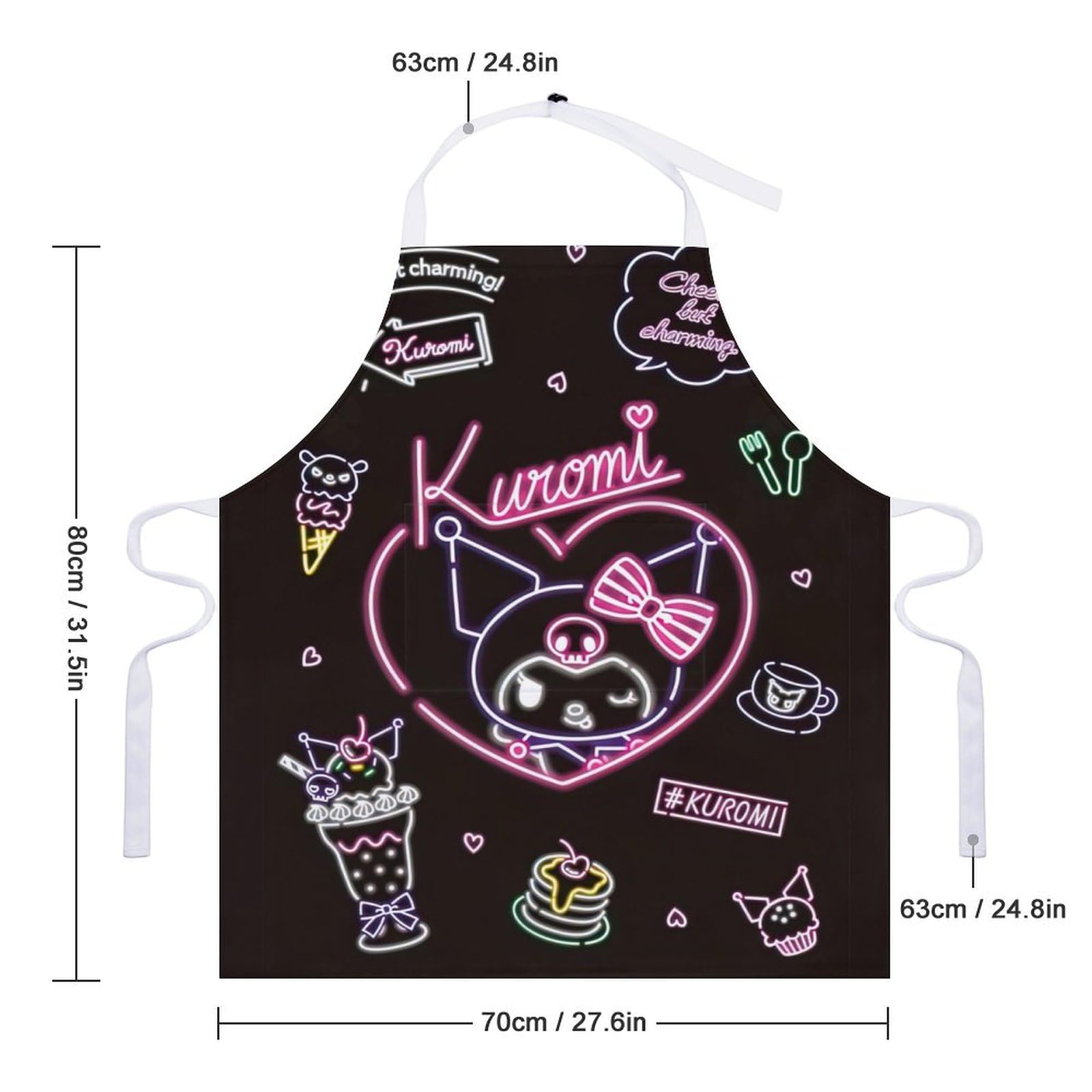 Amazon｜クロミ ちゃん エプロン 北欧 ポケット付き 花柄 大人 カフェ